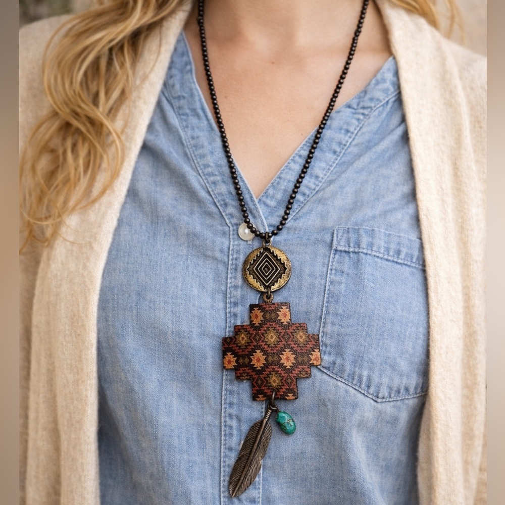 Midwestern Geometric Charm‎ Pendant Necklace